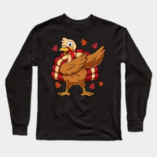 Thanksgiving Dabbing Turkey Dab Dance Long Sleeve T-Shirt